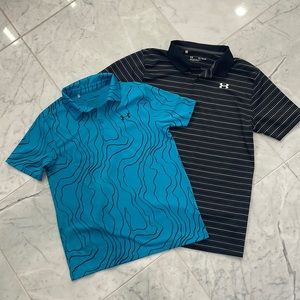 Two Under Armour boys golf polos, size XL